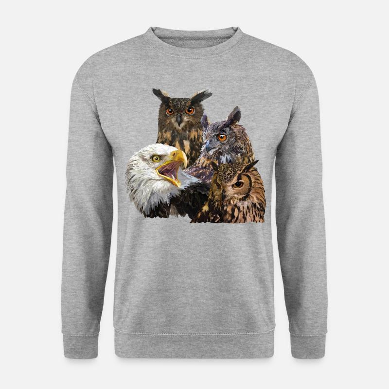 Greifvögel - Unisex Pullover - Weißgrau meliert