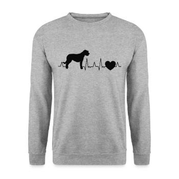 Irish Wolfhound Heartbeat Irish Wolfhound - Unisex Sweatshirt - salt & pepper - Front - Alina (178cm) & Michal (187cm)