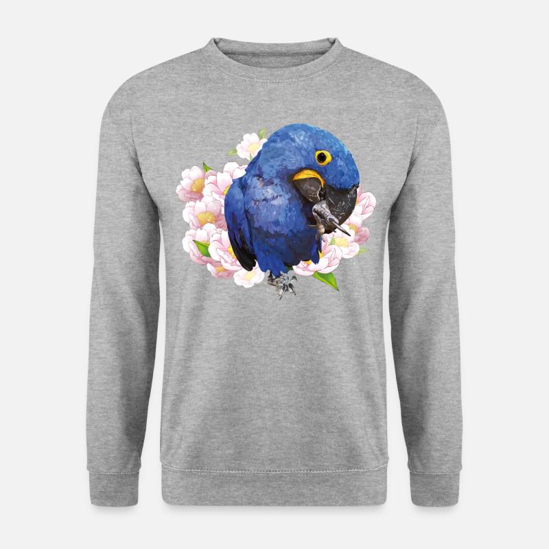 Hyazinth-Ara - Unisex Pullover - Weißgrau meliert
