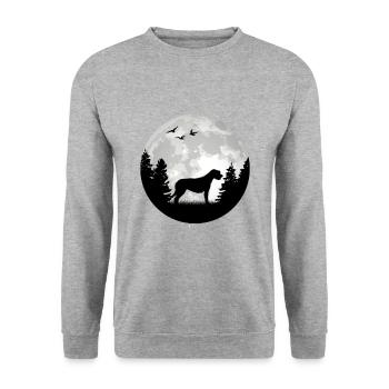 Irish Wolfhound Moon Irish Wolfhound Forest - Unisex Sweatshirt - salt & pepper - Front - Alina (178cm) & Michal (187cm)