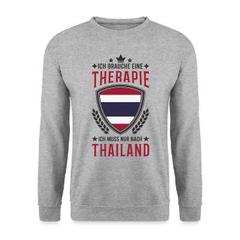 Thailand Urlaub Reise Geschenk - Unisex Pullover - Weißgrau meliert - Vorne - Alina (178cm) & Michal (187cm)