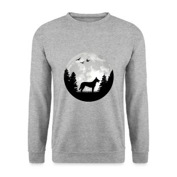 Hollandse Herder Lune Berger hollandais - Sweat-shirt Unisexe - gris chiné - Devant - Alina (178cm) & Michal (187cm)