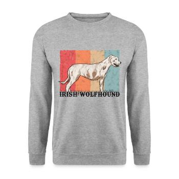 Irischer Wolfshund Retro Irish Wolfhound Vintage - Unisex Sweatshirt - salt & pepper - Front - Alina (178cm) & Michal (187cm)