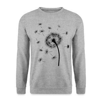 Pusteblume / Löwenzahn - Unisex Pullover - Weißgrau meliert - Vorne - Alina (178cm) & Michal (187cm)