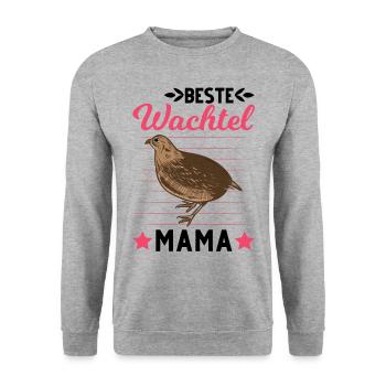 Beste Wachtel Mama Wachtelzüchter Wachtelhenne - Unisex Pullover - Weißgrau meliert - Vorne - Alina (178cm) & Michal (187cm)