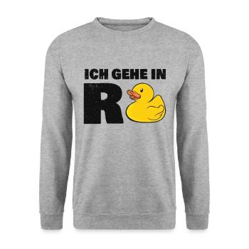 Rente Ente Rentneneintritt Ruhestand Rentner - Unisex Pullover - Weißgrau meliert - Vorne - Alina (178cm) & Michal (187cm)