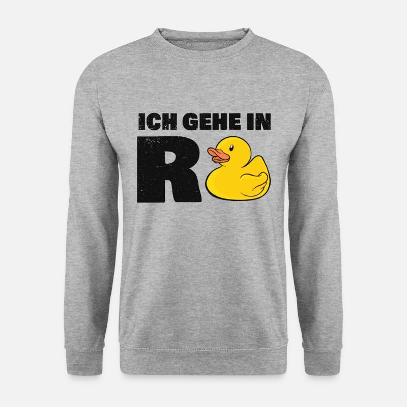 Rente Ente Rentneneintritt Ruhestand Rentner - Unisex Pullover - Weißgrau meliert