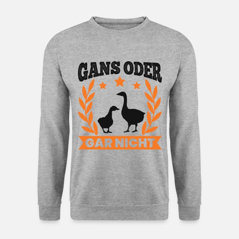 Gans oder gar nicht Gänse Züchter Gänsezüchter - Unisex Pullover - Weißgrau meliert