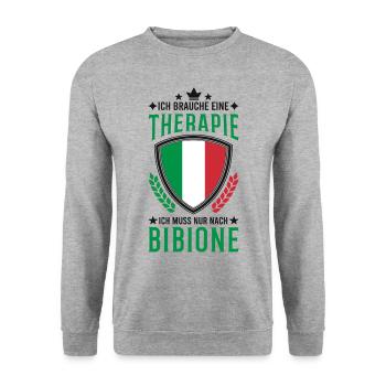 Bibione Urlaub Therapie Italien Geschenk - Unisex Pullover - Weißgrau meliert - Vorne - Alina (178cm) & Michal (187cm)