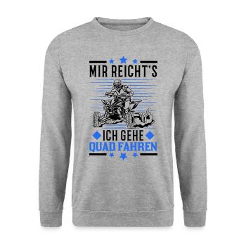 Mir reichts Ich geh Quad fahren ATV Quadfahrer - Unisex Pullover - Weißgrau meliert - Vorne - Alina (178cm) & Michal (187cm)