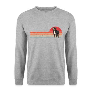 Appenzeller Sennenhund Retro Chien Vintage - Sweat-shirt Unisexe - gris chiné - Devant - Alina (178cm) & Michal (187cm)