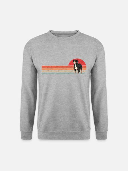 Appenzeller Sennenhund Retro Hund Vintage - Unisex Pullover - Weißgrau meliert