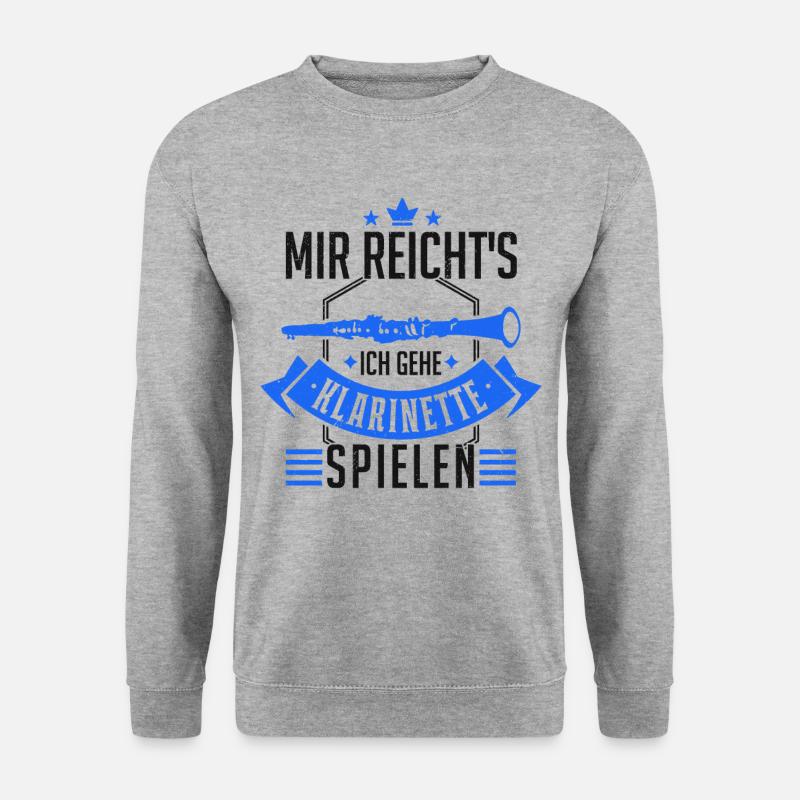 Mir reicht's Ich gehe Klarinette spielen Musiker - Unisex Pullover - Weißgrau meliert
