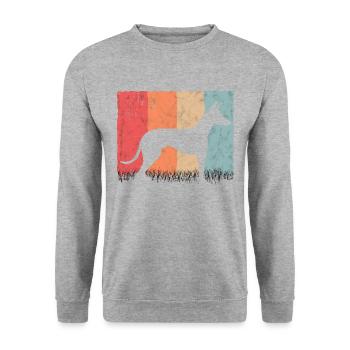 Podenco Rétro Lévrier Ibizan Vintage - Sweat-shirt Unisexe - gris chiné - Devant - Alina (178cm) & Michal (187cm)
