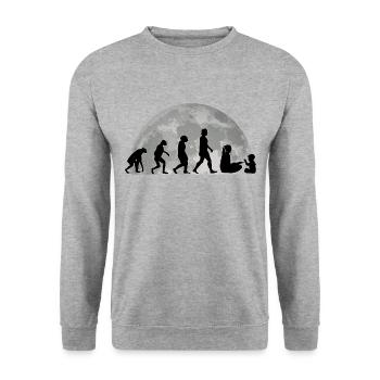 Kindergarten teacher Evolution Moon Educator Gift - Unisex Sweatshirt - salt & pepper - Front - Alina (178cm) & Michal (187cm)