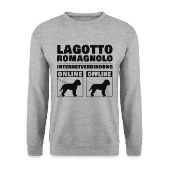 Lagotto Romagnolo Online Lagotti Trüffelsuchhund - Unisex Pullover - Weißgrau meliert - Vorne - Alina (178cm) & Michal (187cm)