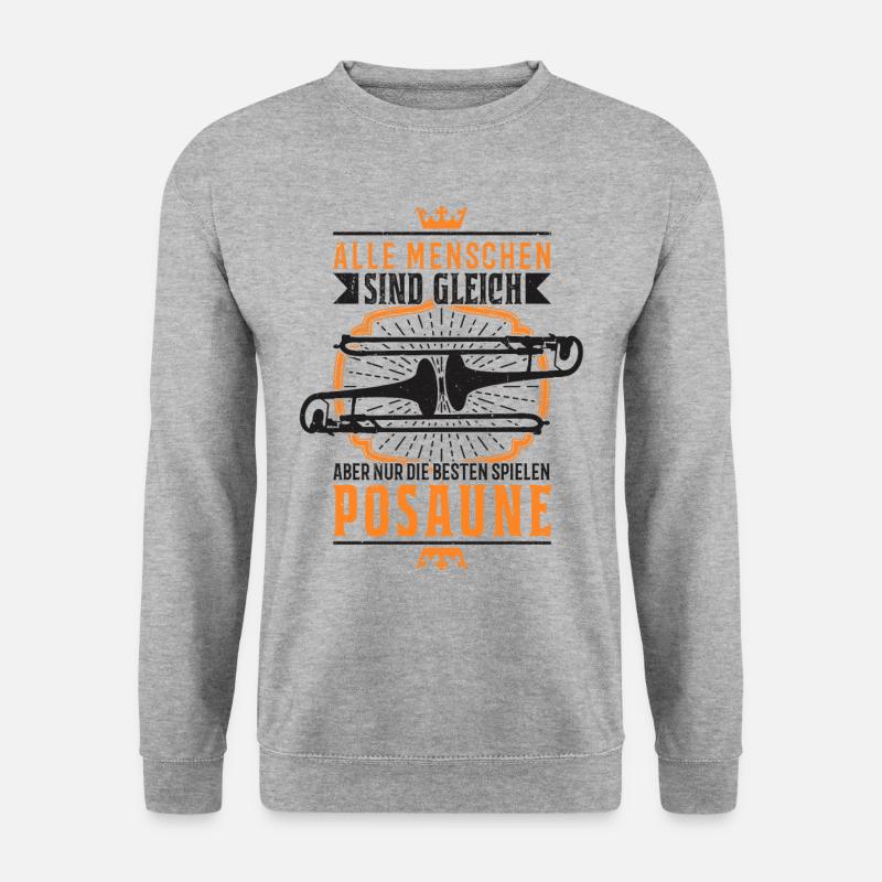 Posaune Blasorchester Posaunenspieler Posaunist - Unisex Pullover - Weißgrau meliert