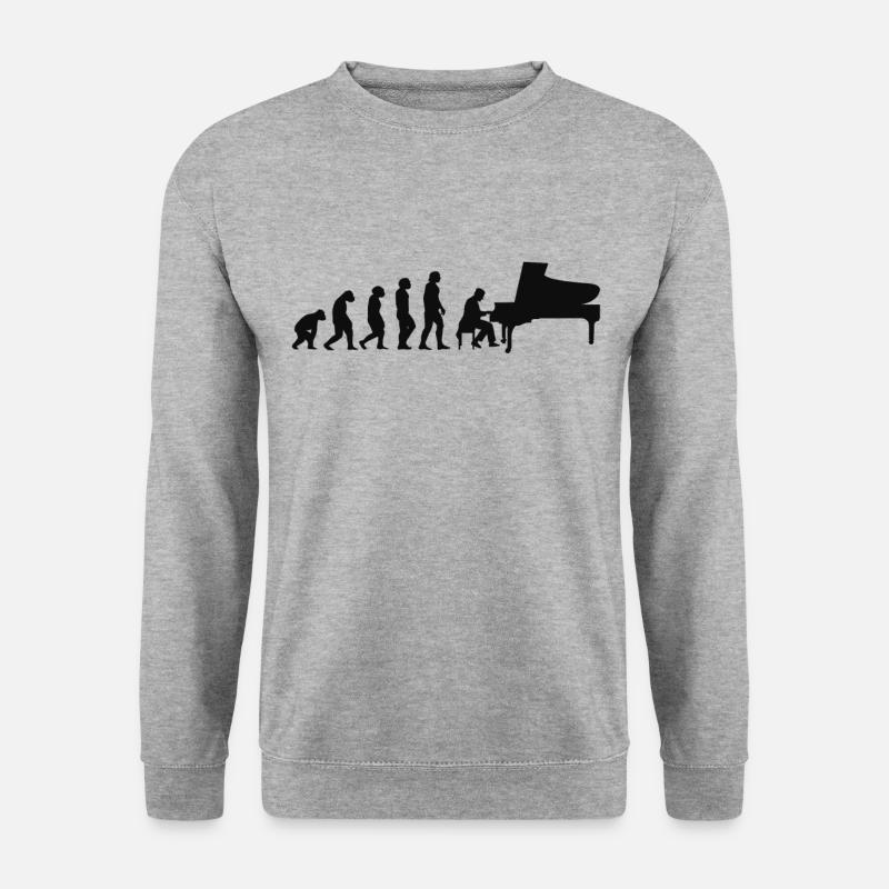 Piano Evolution Pianiste pianiste Pianiste Evolution piano - Sweat-shirt Unisexe - gris chiné