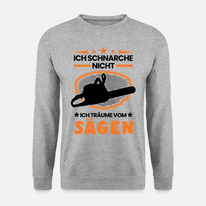 Baumfäller Schnarchen Motorsäge Förster - Unisex Pullover - Weißgrau meliert