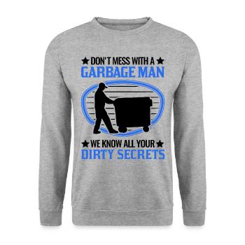 Garbage man saying garbage collection garbage truck - Unisex Sweatshirt - salt & pepper - Front - Alina (178cm) & Michal (187cm)