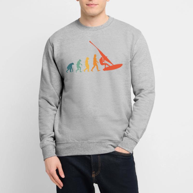 Windsurffer Evolution Retro Windsurfing Windsurf Sweat-shirt Unisexe