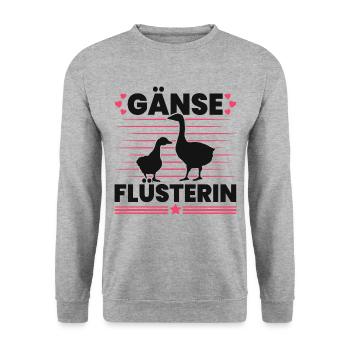 Gänse Flüsterin Züchter Gans Mädchen Gänsezüchter - Unisex Pullover - Weißgrau meliert - Vorne - Alina (178cm) & Michal (187cm)