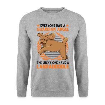 Labradoodle Guardian Angel Goldendoodle Gift - Unisex Sweatshirt - salt & pepper - Front - Alina (178cm) & Michal (187cm)