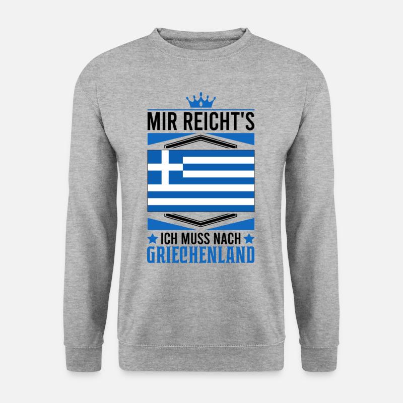 Mir reichts Ich muss nach Griechenland Rhodos - Unisex Pullover - Weißgrau meliert