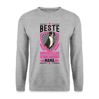 Beste Appenzeller Sennenhund Mama Schweizer Hund - Unisex Pullover - Weißgrau meliert - Vorne - Alina (178cm) & Michal (187cm)