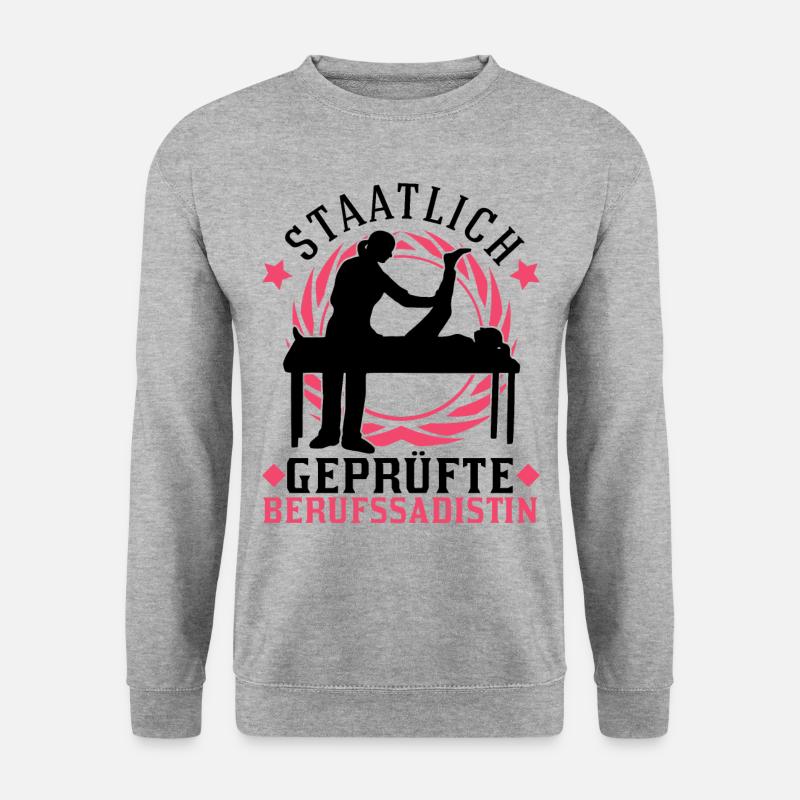 Staatlich geprüfte Berufssadistin Physiotherapeut - Unisex Pullover - Weißgrau meliert