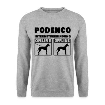 Podenco Internet Spanischer Windhund Ibizan Hound - Unisex Pullover - Weißgrau meliert - Vorne - Alina (178cm) & Michal (187cm)