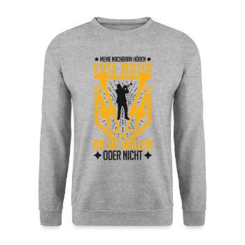 Trompete Trompetist Trompetenspieler Geschenk - Unisex Pullover - Weißgrau meliert - Vorne - Alina (178cm) & Michal (187cm)