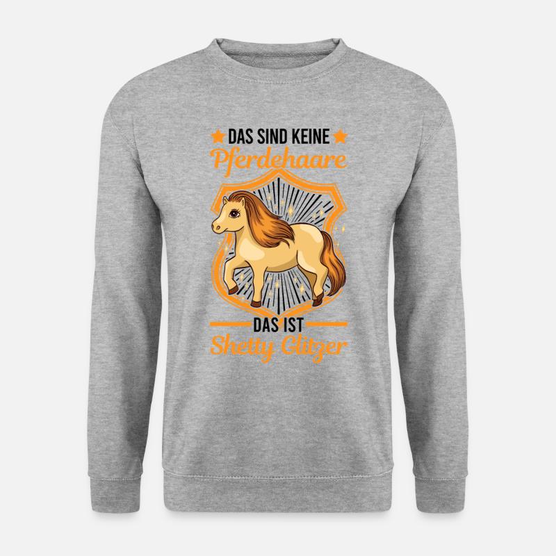 Shetty Glitzer Shetland Pony Shetland-Pony - Unisex Pullover - Weißgrau meliert