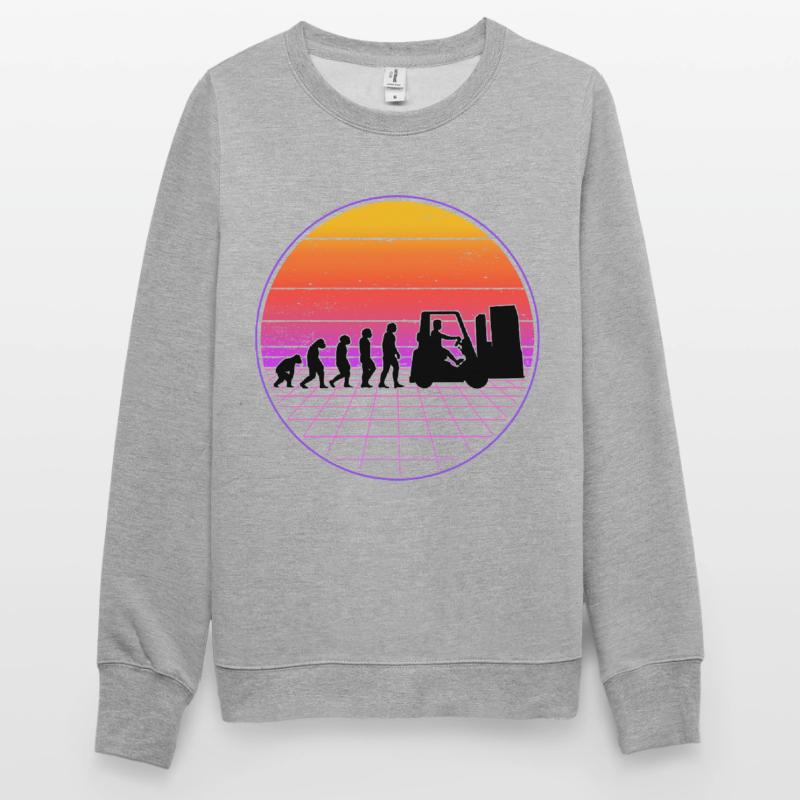 Forklift Operator Evolution Vaporwave Unisex Sweatshirt