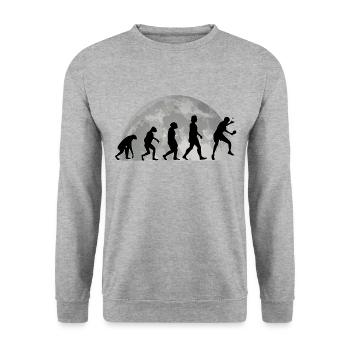 Joueur de ping-pong Evolution Lune ping-pong - Sweat-shirt Unisexe - gris chiné - Devant - Alina (178cm) & Michal (187cm)