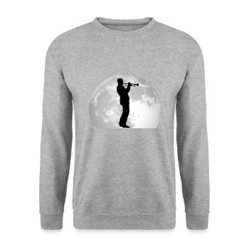 Trumpet Moon Orchestra Trumpetist Musician - Unisex Sweatshirt - salt & pepper - Front - Alina (178cm) & Michal (187cm)
