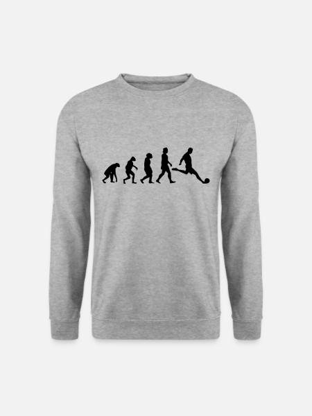 Fußballer Evolution Fußball Fußballspieler - Unisex Pullover - Weißgrau meliert