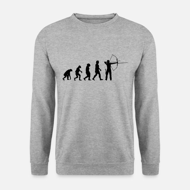 Bogenschütze Evolution Bogenschießen Pfeil Bogen - Unisex Pullover - Weißgrau meliert
