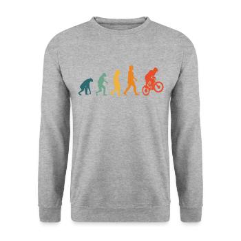 Vélo BMX Evolution Rétro Cyclisme - Sweat-shirt Unisexe - gris chiné - Devant - Alina (178cm) & Michal (187cm)
