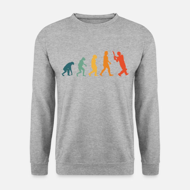 Cricket Evolution Retro Cricketer - Unisex Sweatshirt - salt & pepper