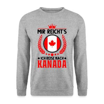 Kanada Urlaub Spruch Toronto Reise Geschenk - Unisex Pullover - Weißgrau meliert - Vorne - Alina (178cm) & Michal (187cm)