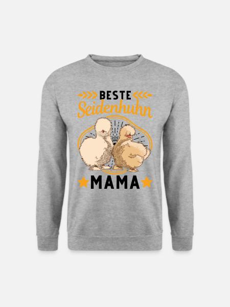 Beste Seidenhuhn Mama Seidenhühner Silkie - Unisex Pullover - Weißgrau meliert