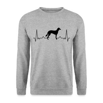 Saluki Battement de coeur Persan lévriers Cadeau - Sweat-shirt Unisexe - gris chiné - Devant - Alina (178cm) & Michal (187cm)