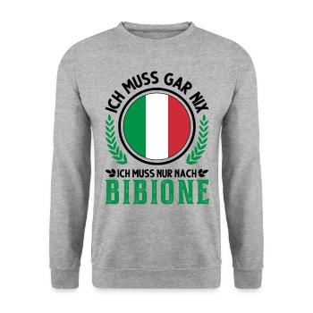 Bibione Italien Urlaub Reise Geschenk - Unisex Pullover - Weißgrau meliert - Vorne - Alina (178cm) & Michal (187cm)