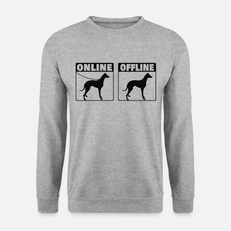Whippet Hund Online Windhund Sighthound - Unisex Pullover - Weißgrau meliert