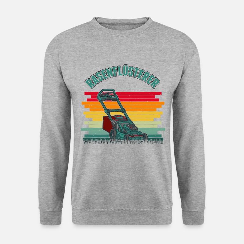 Rasenflüsterer Rasenmäher Gärtner Gärtnerei - Unisex Pullover - Weißgrau meliert