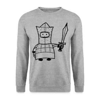 Ritter - Unisex Pullover - Weißgrau meliert - Vorne - Alina (178cm) & Michal (187cm)