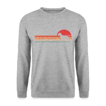 Brandlbracke Retro Bracke chien de chasse - Sweat-shirt Unisexe - gris chiné - Devant - Alina (178cm) & Michal (187cm)
