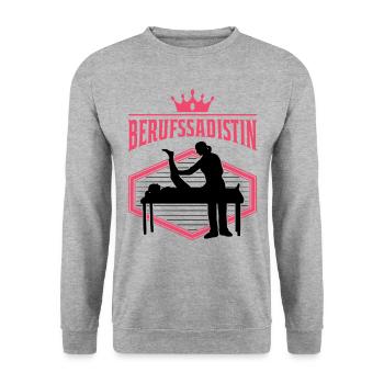 Berufssadistin Physiotherapeut Physio - Unisex Pullover - Weißgrau meliert - Vorne - Alina (178cm) & Michal (187cm)