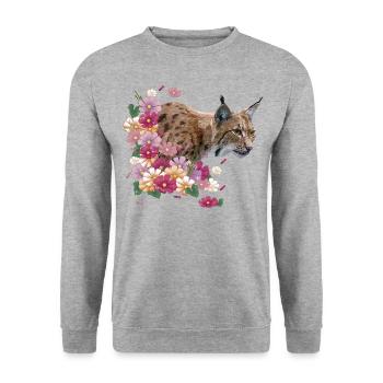 Lynx - Sweat-shirt Unisexe - gris chiné - Devant - Alina (178cm) & Michal (187cm)